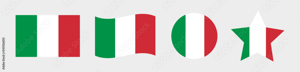 Set of Flags of Italy icon. Vector graphics