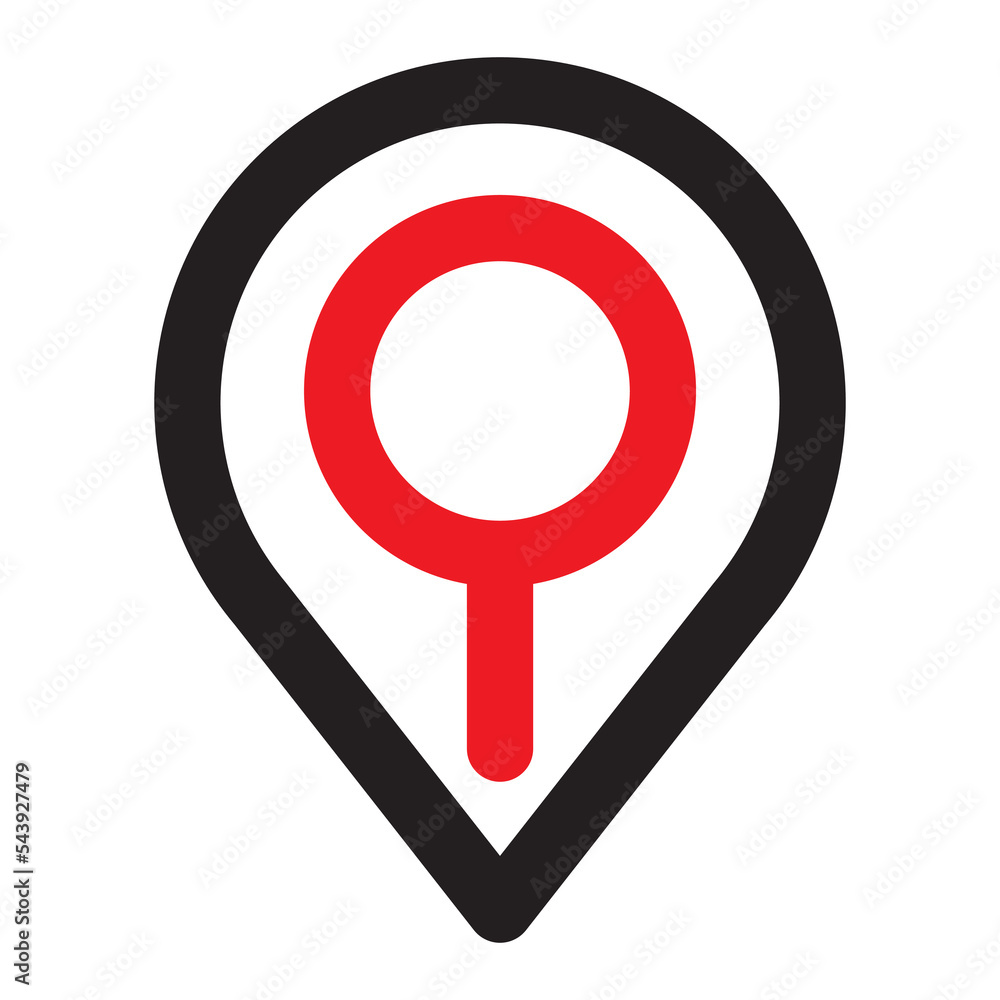 Pin search and Search internet icon. Magnifying glass locator vector illustration. Pin search and Search internet icon. Magnifying glass locator vector illustration.