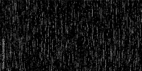 Monochrome texture composed of irregular graphic elements. Distressed uneven grunge background. Abstract vector illustration. Overlay for interesting effect and depth. Isolated on white background.