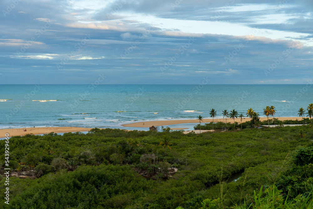 Trancoso square viewpoint in bahia overlooking the beach