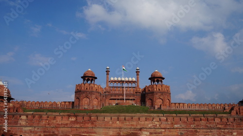 Photography Red Fort with moody skies at sunset Delhi UNESCO World Heritage Site Red Fort in