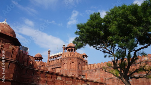 Canvas Print Red Fort with moody skies at sunset Delhi UNESCO World Heritage Site Red Fort in