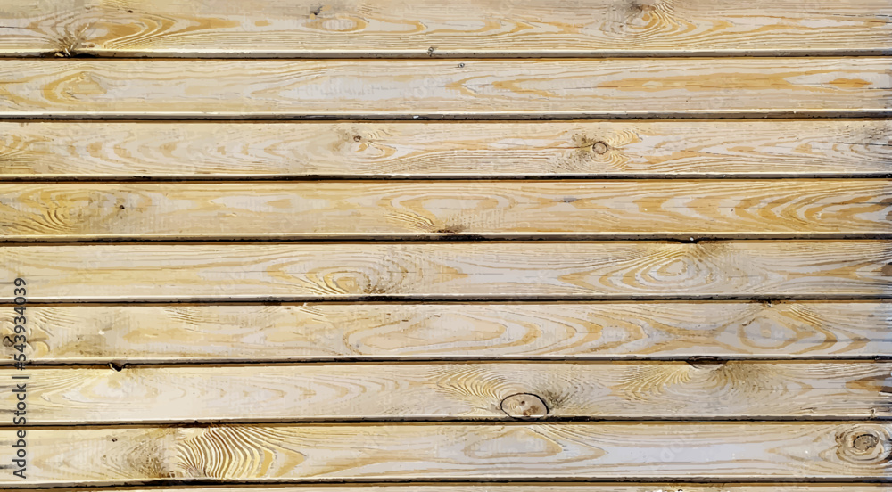 Fototapeta premium Realistic brown wooden cutting. Natural wood background, table, or floor surface. Realistic wood texture vector illustration.