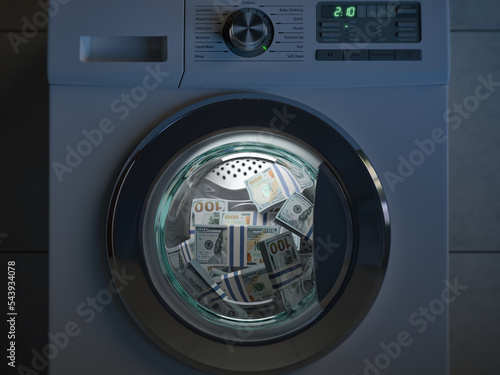Canvas Print Dirty money laundering concept