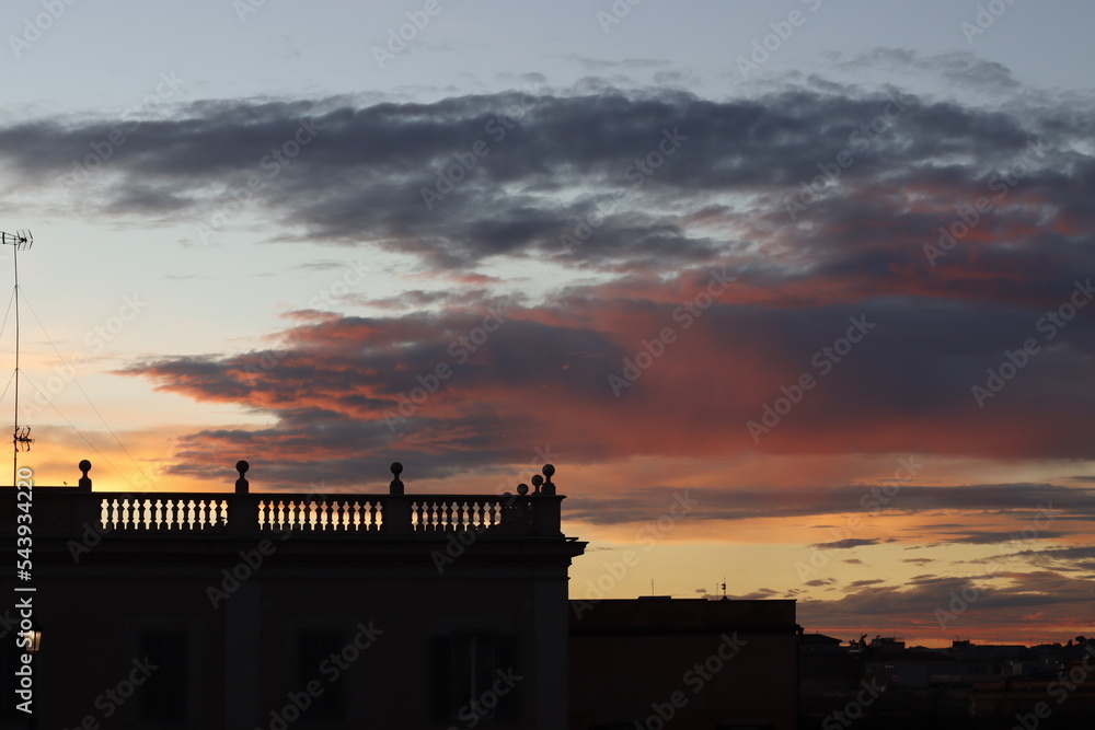 Evening sky in Rome, Italy