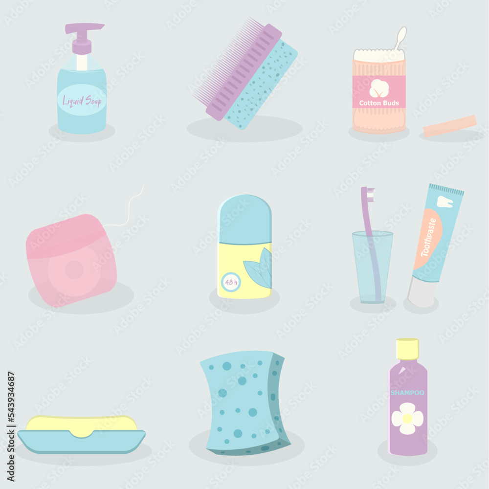 Set of Personal Hygiene Items Set of Personal Hygiene Items
