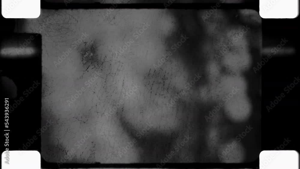 16mm Black and White Abstract Film with Flares Sprocket Holes and Grain