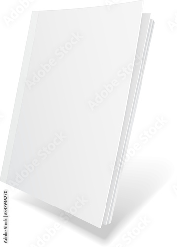Mockup Blank Flying Cover Of Magazine, Book, Booklet, Brochure. Illustration Isolated On White Background. Mock Up Template Ready For Your Design. Vector EPS10