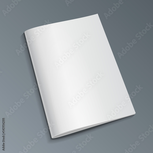Mockup Blank Cover Of Magazine, Book, Booklet, Brochure. Illustration Isolated On Gray Background. Mock Up Template Ready For Your Design. Vector EPS10