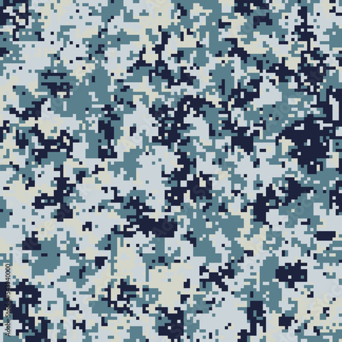 Pixel camouflage for a soldier army uniform. Modern camo fabric design. Digital military vector background.