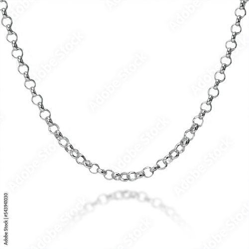 silver chain isolated on white background