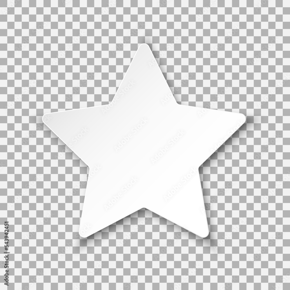 White star icon. Volumetric paper cut design element on transparent background. Best for web, social media and mobile apps. EPS 10. White star icon. Volumetric paper cut design element on transparent background. Best for web, social media and mobile apps. EPS 10.