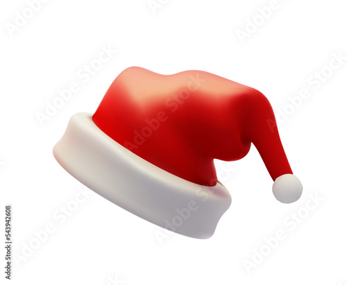 Santa hat hat isolated on white background. Realistic red santa claus hats vector