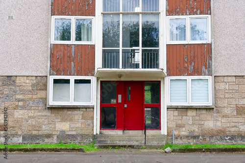 Council flats in poor housing estate with many social welfare issues in LInwood photo