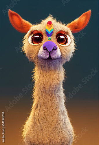 Illustration of a cute Llama