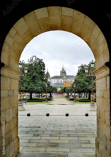 Plaza Mayor de Lugo vista desd los soportales del Ayuntamiento photo