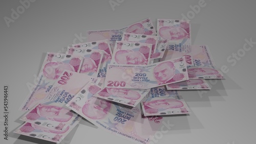 Canvas Print 200 Turkish Lira banknotes