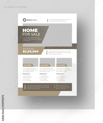 Real estate flyer A4 template, Corporate business flyer template, Property flyer Template, flyer, banner, leaflet for printing