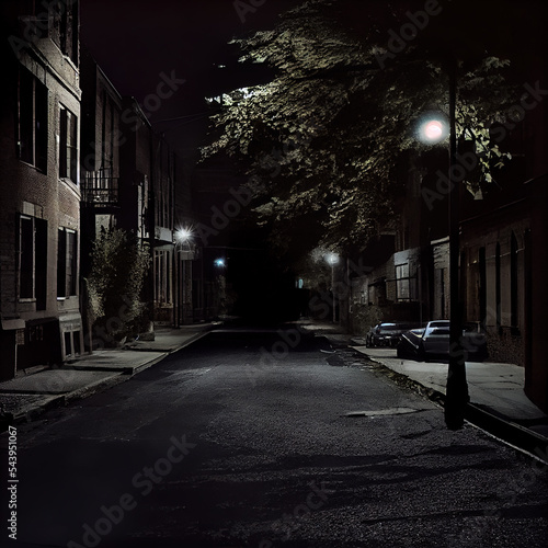 UK deserted street in the night