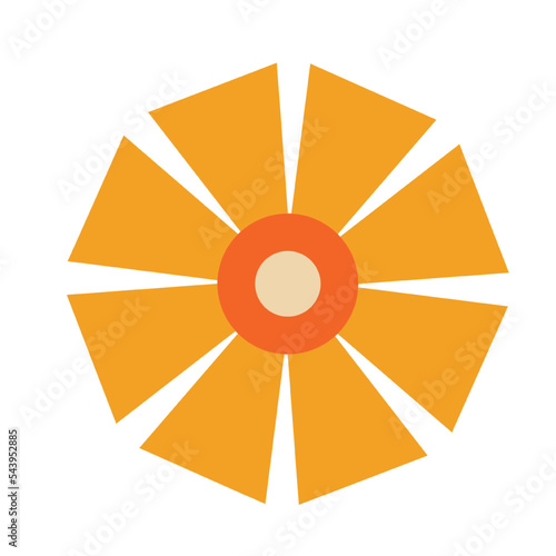 Flower in retro groovy style on a white background. Vector illustration
