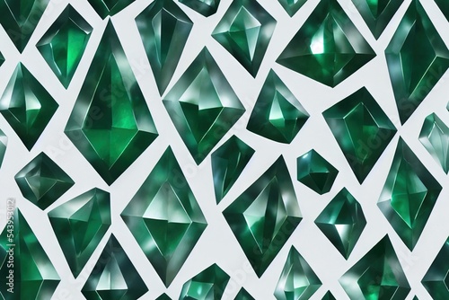 Emerald Crystal Gem Jewel Seamless Texture Pattern Tiled Repeatable Tessellation Background Image