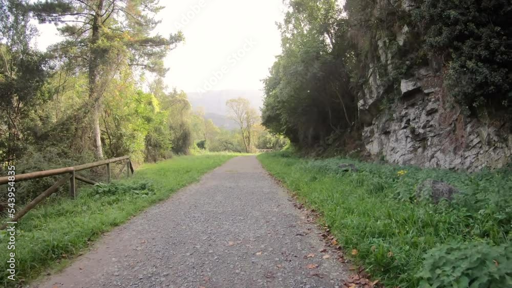 Senda del Oso (Bear Trail) - green Way Entrago/Proaza, Asturias, Spain - dolly forward Senda del Oso (Bear Trail) - green Way Entrago/Proaza, Asturias, Spain - dolly forward