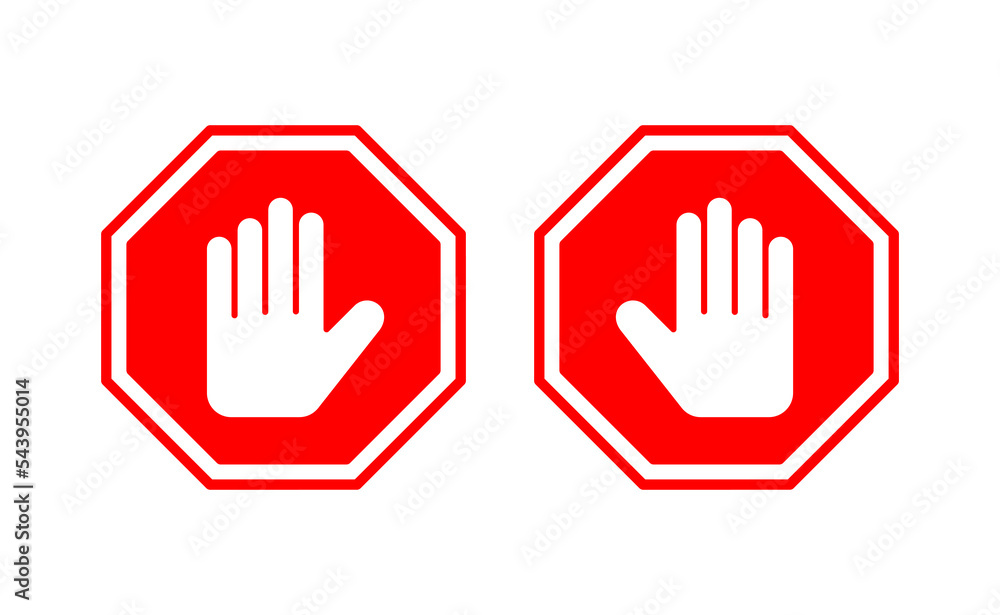 Stop icon vector for web and mobile app. stop road sign. hand stop sign and symbol. Do not enter stop red sign with hand Stop icon vector for web and mobile app. stop road sign. hand stop sign and symbol. Do not enter stop red sign with hand