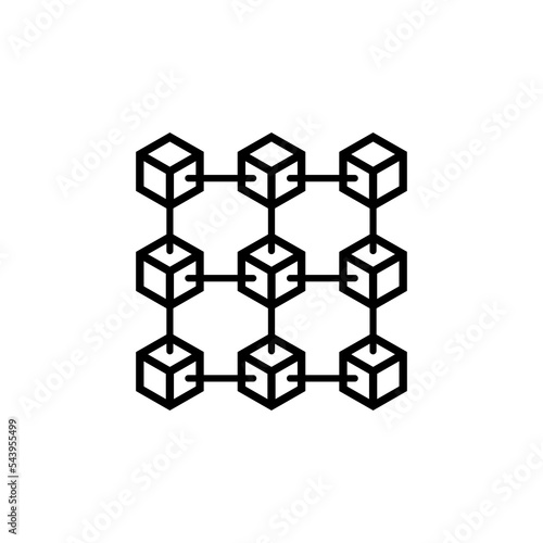 blockchain icon set, blockchain vector set flat design sign symbol