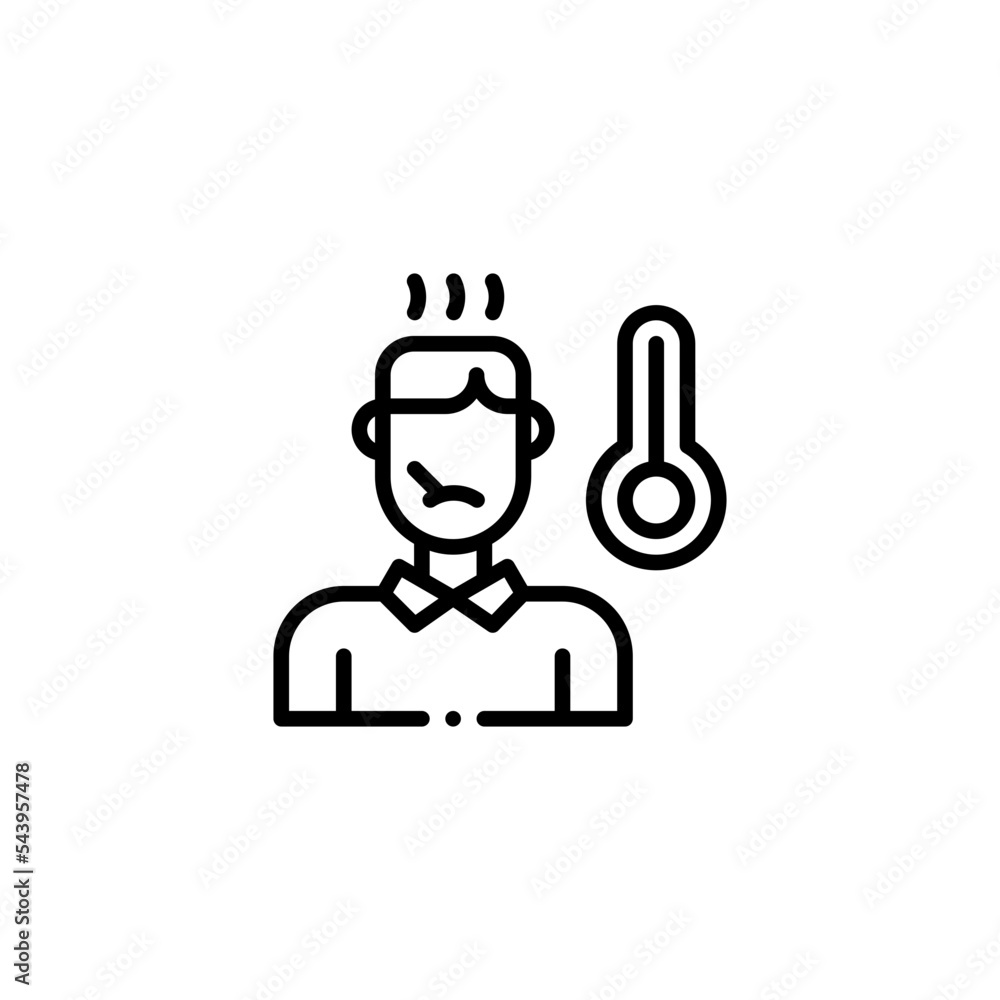 Naklejka premium fever man icon