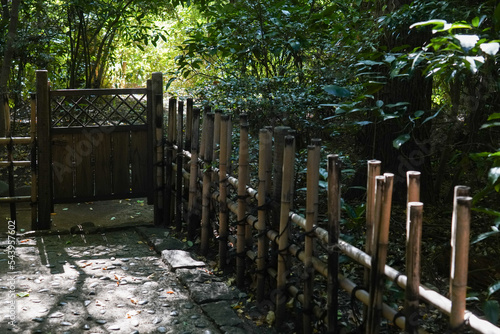 日本庭園の竹垣
