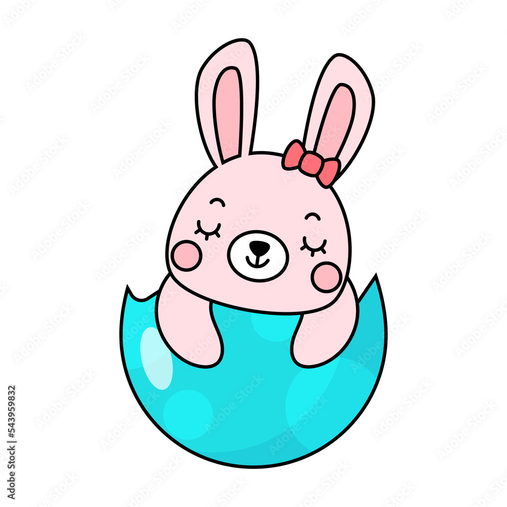 Happy Easter Filled Clipart, Rabbit and Egg Happy Easter Filled Clipart, Rabbit and Egg