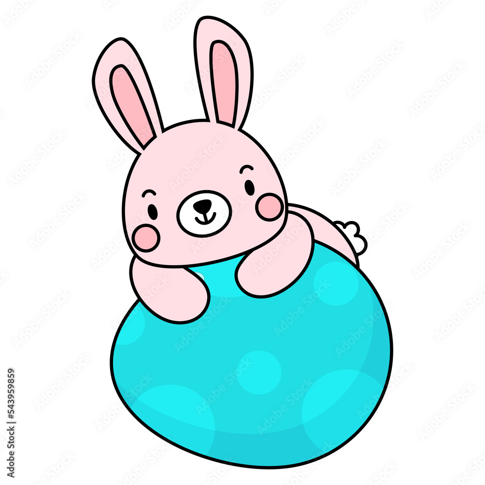 Happy Easter Filled Clipart, Rabbit and Egg Happy Easter Filled Clipart, Rabbit and Egg