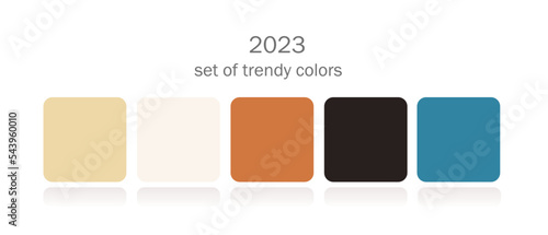 流行の配色。カラーパレット。色見本。スウォッチ。