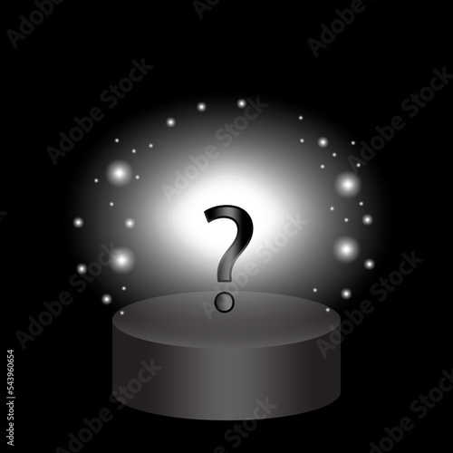 question mark podium. Question mark isolated. Vector illustration. Stock image. 