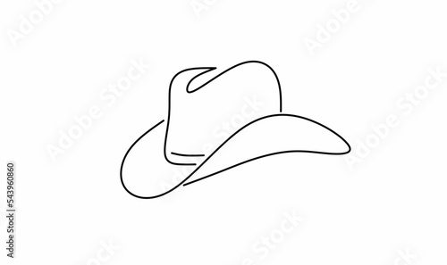 simple line Cowboy hat icon isolated on white background