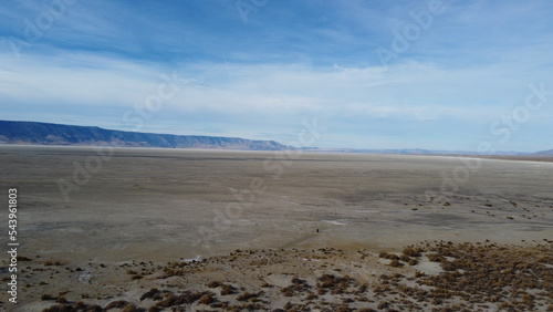 Drone view of desert flat