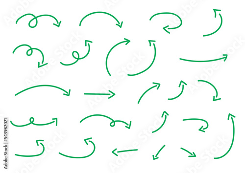 シンプルな矢印セット緑