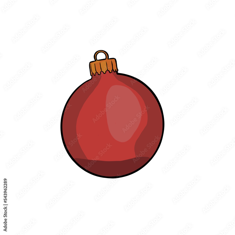Drawing of red Christmas ball - Christmas tree decoration - transparent background
Drawing of red Christmas ball - Christmas tree decoration - transparent background