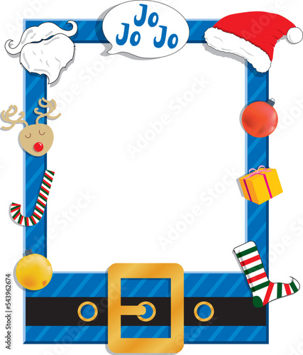 Vector of Blue Photo Booth frame Christmas