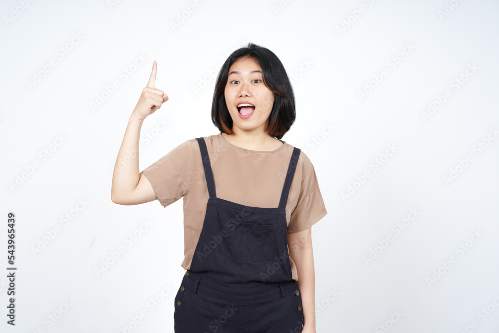 Thinking and Got a Solution of Beautiful Asian Woman Isolated On White Background Thinking and Got a Solution of Beautiful Asian Woman Isolated On White Background