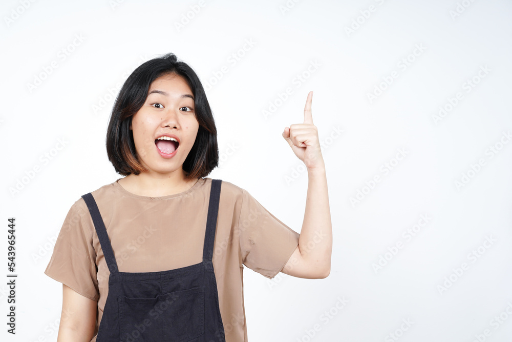 Thinking and Got a Solution of Beautiful Asian Woman Isolated On White Background Thinking and Got a Solution of Beautiful Asian Woman Isolated On White Background