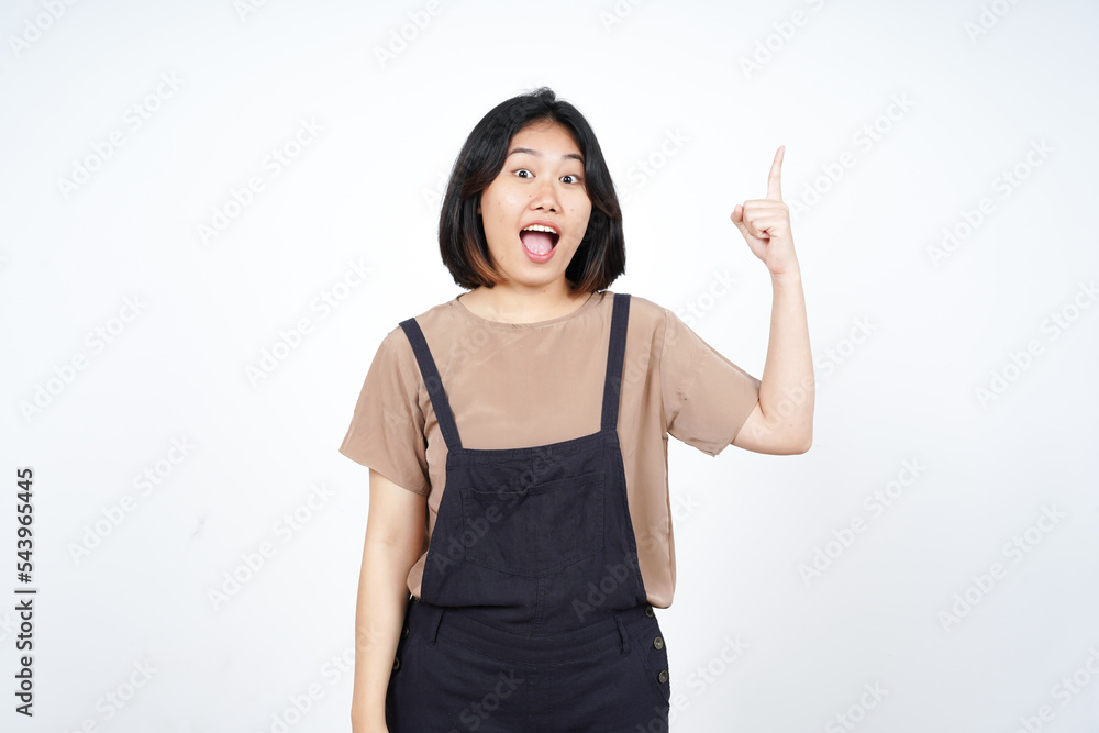Thinking and Got a Solution of Beautiful Asian Woman Isolated On White Background Thinking and Got a Solution of Beautiful Asian Woman Isolated On White Background