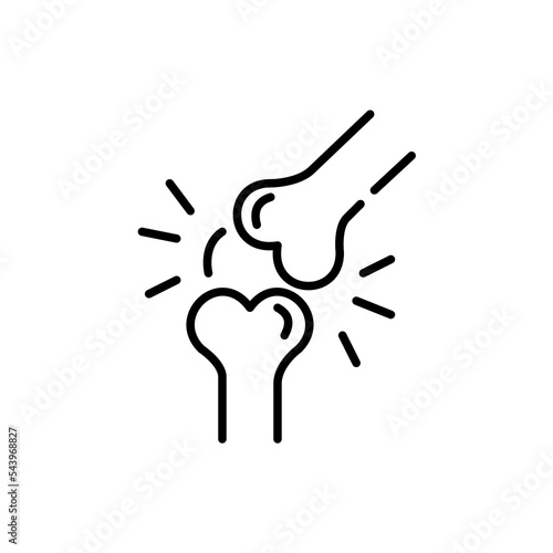 Arthritis knee joint pain. Pixel perfect, editable stroke icon