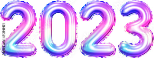2023 Colorful Foil Balloon Numbers