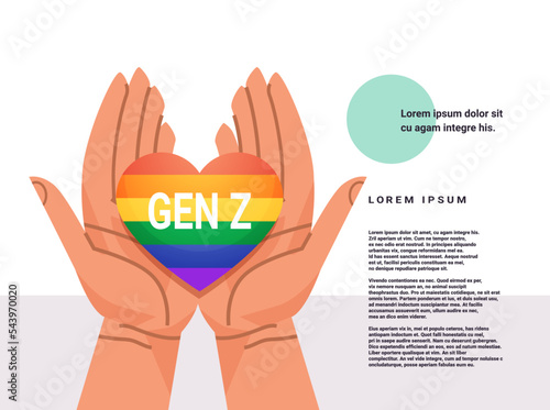 human hands gesture in heart shape lgbt rainbow flag gay lesbian love parade pride festival transgender love generation Z concept