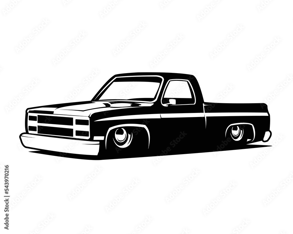 c10 truck logo isolated on white background side view. best for badge ...