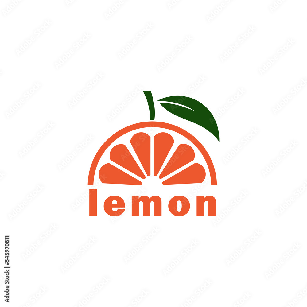 modern fruit Logo Design Template Idea with orange 