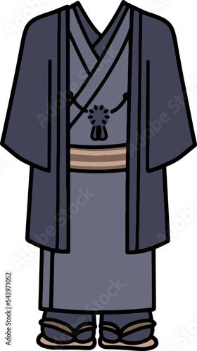 男性用着物のイラスト