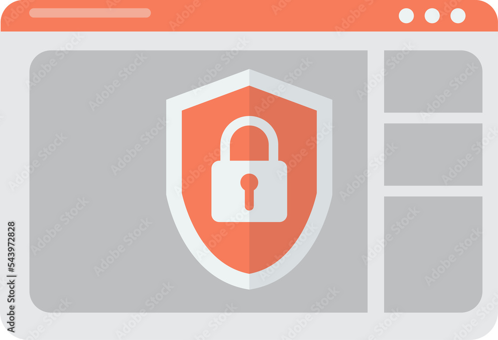 Applications and shields illustration in minimal style Applications and shields illustration in minimal style