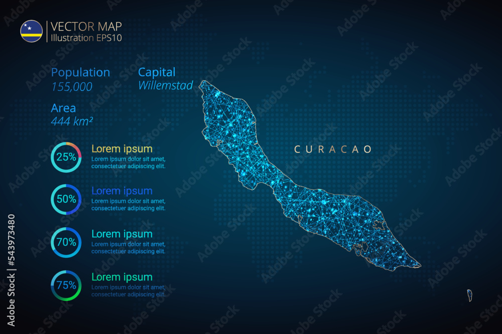Curacao Map Infographics Vector Template With Abstract Geometric Mesh curacao-map-infographics-vector-template-with-abstract-geometric-mesh